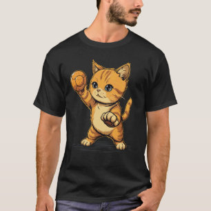 Dodgeballspieler Katze auf Dodgeball T-Shirt