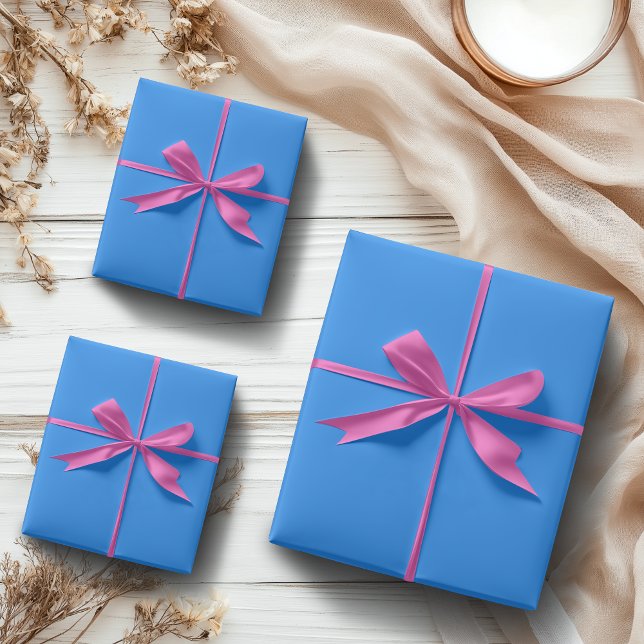 Dodger Blue Solid Color | Classic | elegant Geschenkpapier Set (Von Creator hochgeladen)