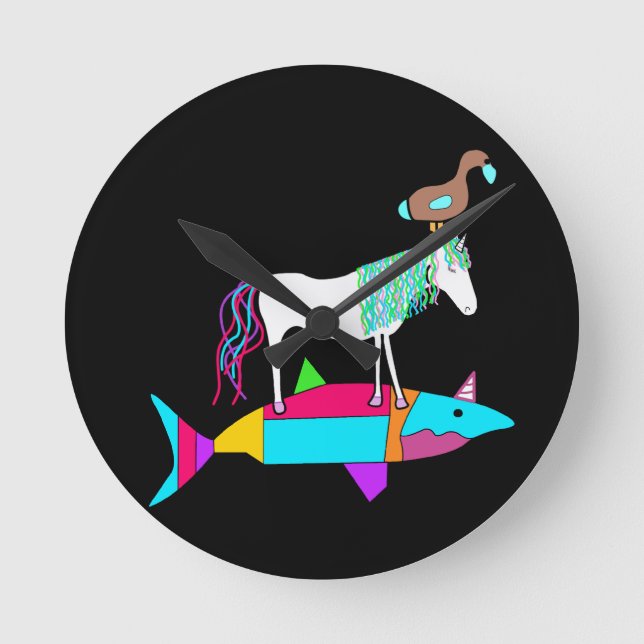 Dodisharkicorn Clock Runde Wanduhr (Vorderseite)