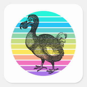 Dodo-Aufkleber, Dodo-Vogelkleber, Dodo, Quadratischer Aufkleber