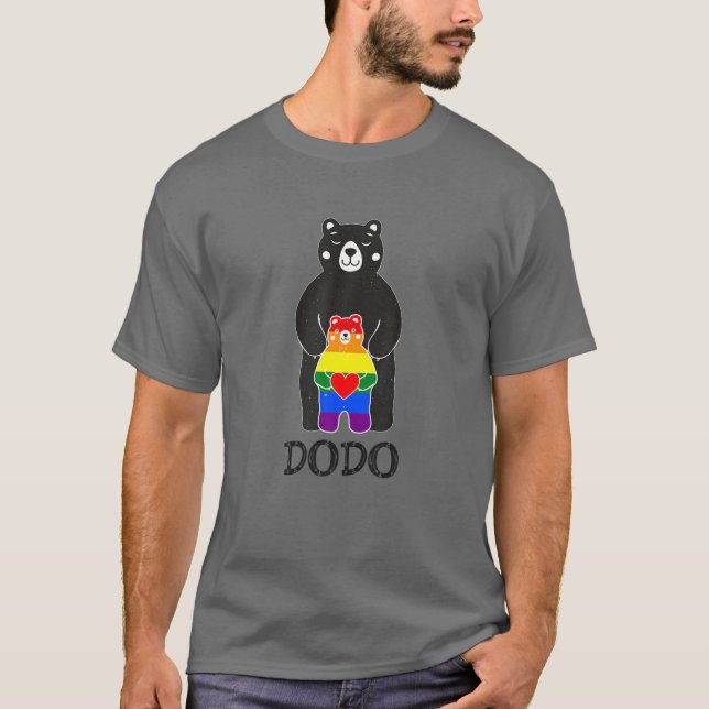 DODO Bear LGBT Niedlich Rainbow Pride Gay Lesbian T-Shirt (Vorderseite)