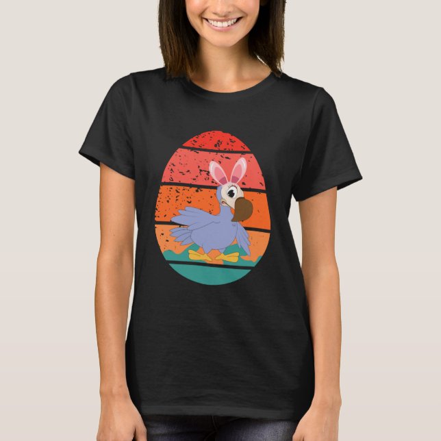 Dodo Bird Bunny Happy Ostereier Retro Männer Fraue T-Shirt (Vorderseite)