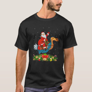 Dodo Bird Lover Funny Santa Riding Dodo Christmas T-Shirt