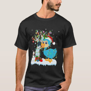 Dodo Bird Xmas Weihnachtsmannmütze Tree Beleuchtun T-Shirt