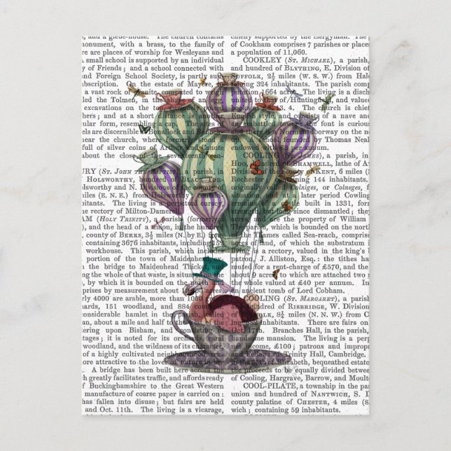 Dodo in Teacup mit Libellen Postkarte (Vorderseite)