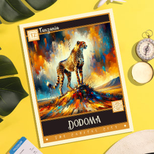 Dodoma, Tansania   Vintage-Gemälde Postkarte
