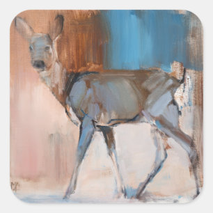 Doe a Deer 2014 Quadratischer Aufkleber