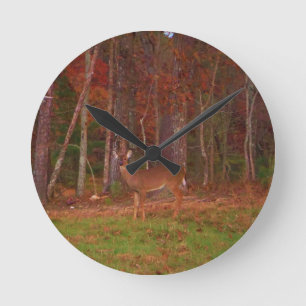 Doe a Deer im Arrowhad-See Runde Wanduhr