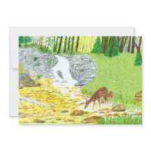 Doe and Fawn Flat Card
