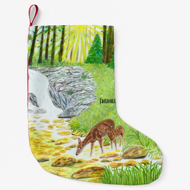 Doe and Fawn Kleiner Weihnachtsstrumpf (Vorderseite)