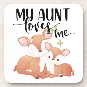 Doe and Fawn My Aunt Loves Me Getränkeuntersetzer