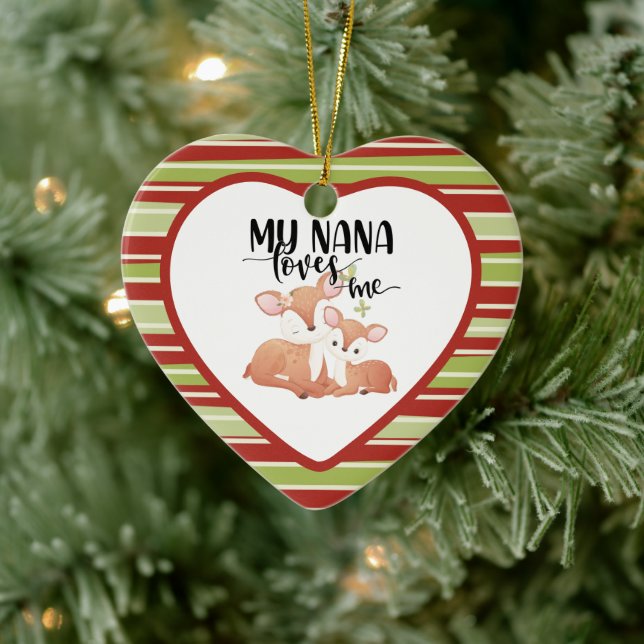 Doe and Fawn My Nana Lieben Keramik Ornament (Baum)
