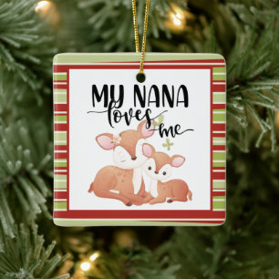 Doe and Fawn My Nana Lieben Keramikornament