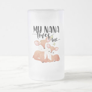 Doe and Fawn My Nana Lieben Mattglas Bierglas