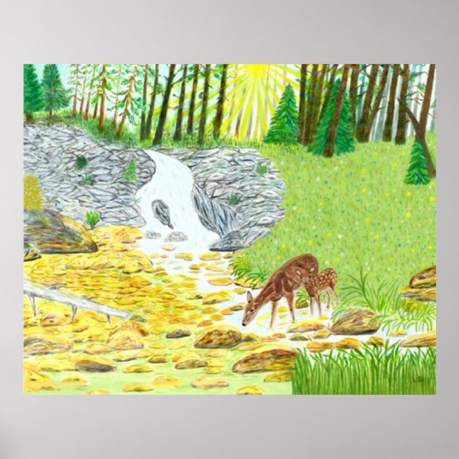 Doe and Fawn Poster (Vorne)