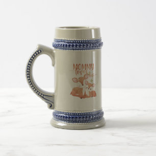 Doe Deer and Fawn Mommy Lieben Bierglas
