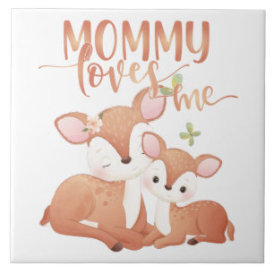 Doe Deer and Fawn Mommy Lieben Fliese