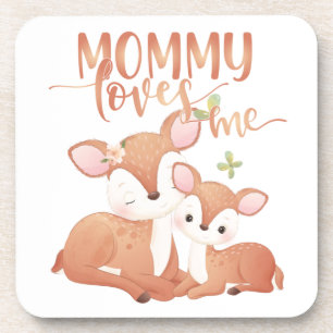 Doe Deer and Fawn Mommy Lieben Getränkeuntersetzer