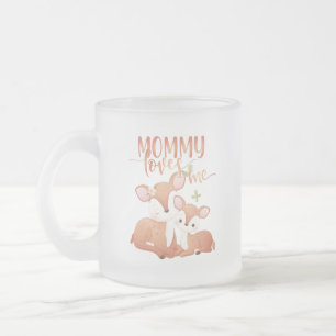 Doe Deer and Fawn Mommy Lieben Mattglastasse