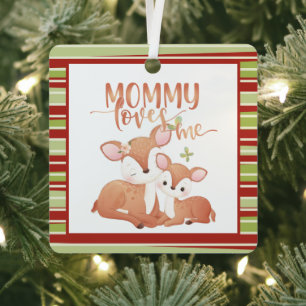 Doe Deer and Fawn Mommy Lieben Ornament Aus Metall