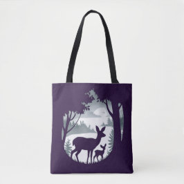 Doer Deer and Fawn Shopping Errand Tote Bag