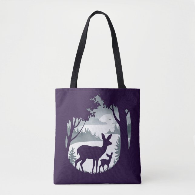 Doer Deer and Fawn Shopping Errand Tote Bag (Vorderseite)