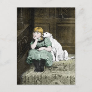 Dog Adoring Girl Postkarte