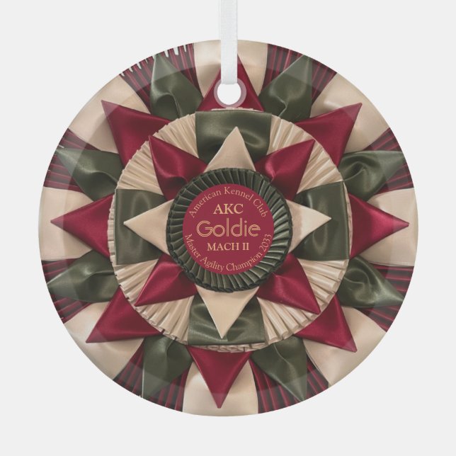 Dog Agility Custom MACH Ribbon Weihnachten Ornament Aus Glas (Vorderseite)