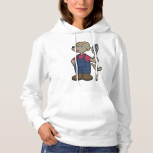 Dog als Bauer mit Rake & Hat Hoodie