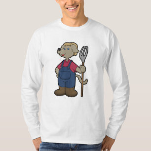 Dog als Bauer mit Rake & Hat T-Shirt