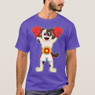 Dog als Boxmeister mit Belt Boxhandschuhen T-Shirt