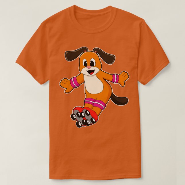 Dog als Skater mit Inline-Skaten T-Shirt (Design vorne)