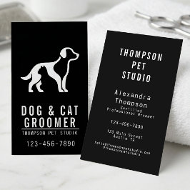 Dog And Cat Groomer Modern Bold Professional Visitenkarte