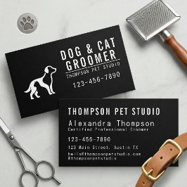 Dog And Cat Groomer Modern Bold Professional Visitenkarte