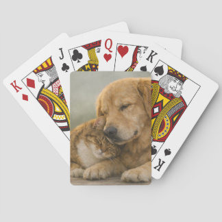 "Dog and Cat Resting Together Classic Playing Card Spielkarten