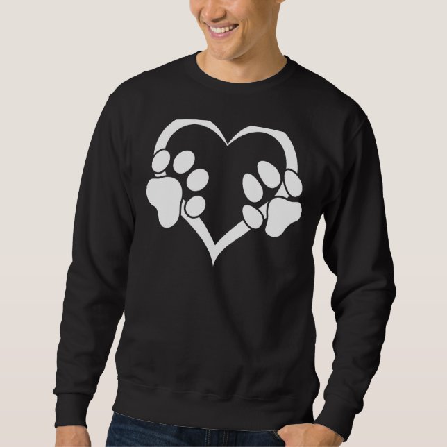 Dog and Cat with Heart Dog  Cat  Dog Owner Sweatshirt (Vorderseite)