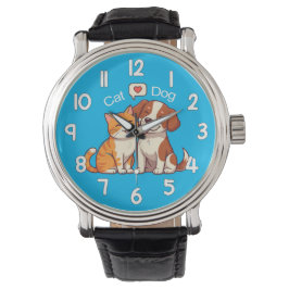 Dog and Cat Wrist Watch – Cute Pets Animal Timepie Armbanduhr