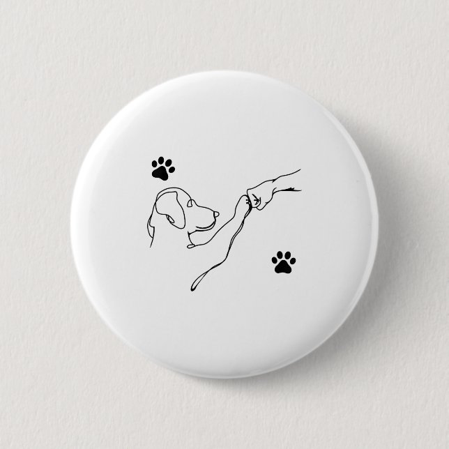 Dog And People Punch Hand Dog Friendship Fist Bump Button (Vorderseite)