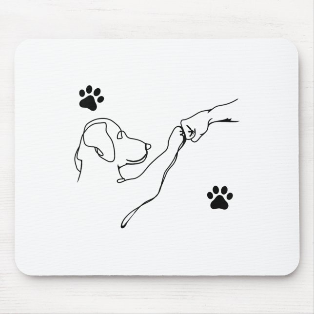 Dog And People Punch Hand Dog Friendship Fist Bump Mousepad (Vorne)