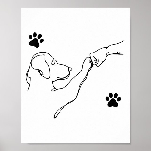 Dog And People Punch Hand Dog Friendship Fist Bump Poster (Vorne)