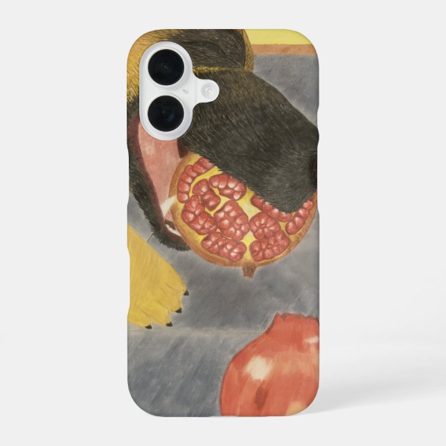 Dog and pomegranate phone case iPhone 16 hülle (Rückseite)