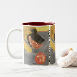Dog and pomegranate Two-Tone coffee mug Zweifarbige Tasse
