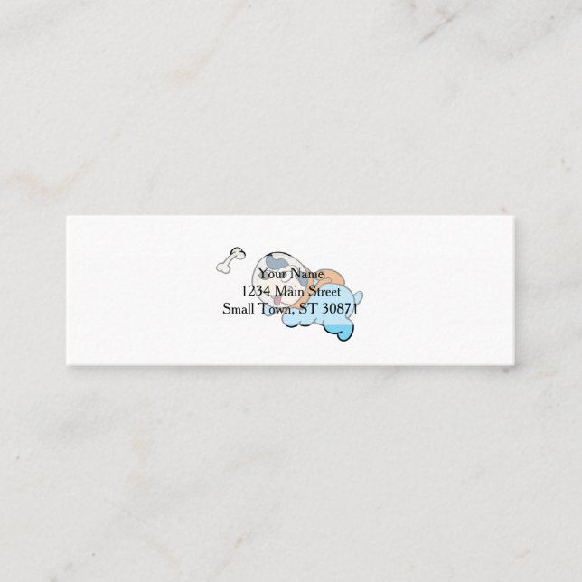 Dog and space Choose Background | Mini Visitenkarte (Vorderseite)