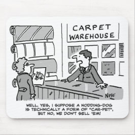 Dog-Anfrage in einem Teppichladen Mousepad