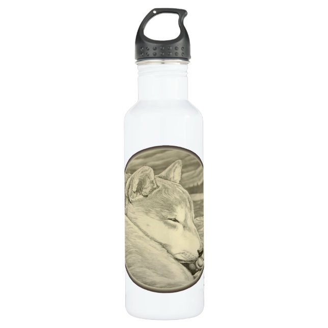 Dog Art Shiba Inu Dog Sport Flasche Trinkflasche (Vorderseite)