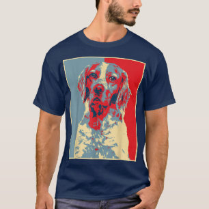 Dog Artwork Vintage Silhouette Bretagne T-Shirt