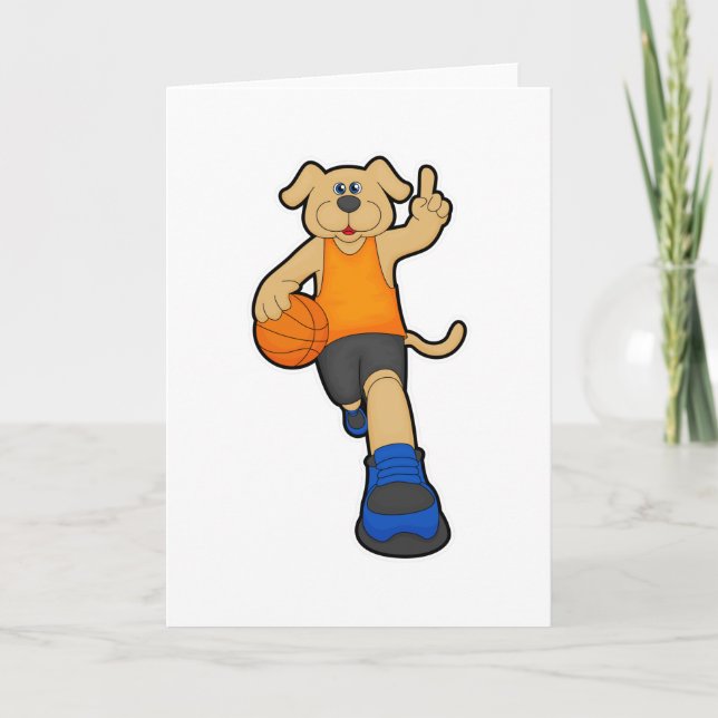 Dog as Basketball player with Basketball Karte (Vorderseite)