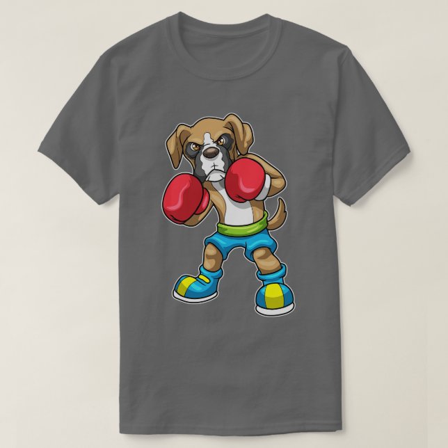 Dog as Boxer mit Boxhandschuhen 1 T-Shirt (Design vorne)