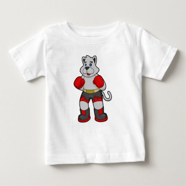 Dog as Boxer mit Boxhandschuhen Baby T-shirt (Vorderseite)