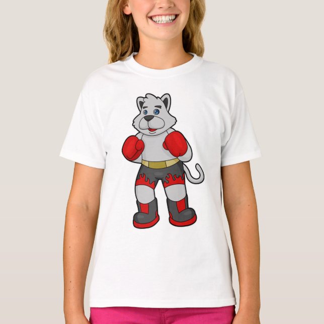 Dog as Boxer mit Boxhandschuhen T-Shirt (Vorderseite)
